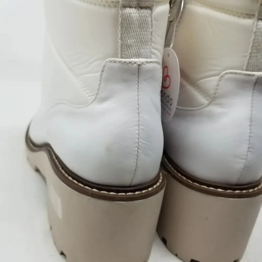 Blondo Daisy  Waterproof Lug Sole Boot in White Nylon